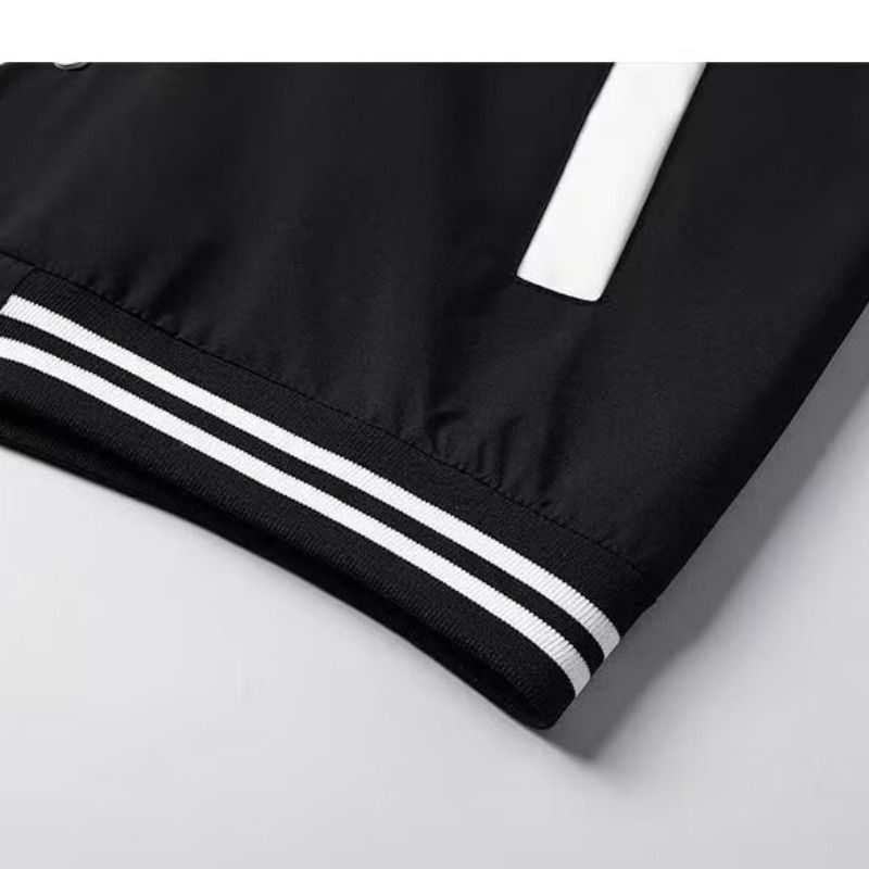 Erkek Günlük Stil Beyzbol Ceketi - Hafif ve Nefes Alabilen Polyester İlkbahar/Sonbahar Montu - Yan Cepli Bol Kesim Sokak Giyim Ceketi_voghion.com