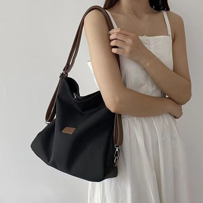 Sac fourre-tout en toile multifonctionnel à bandoulière simple de couleur contrastante pour femmes, lot de sacs automne et hiver 2024_voghion.com