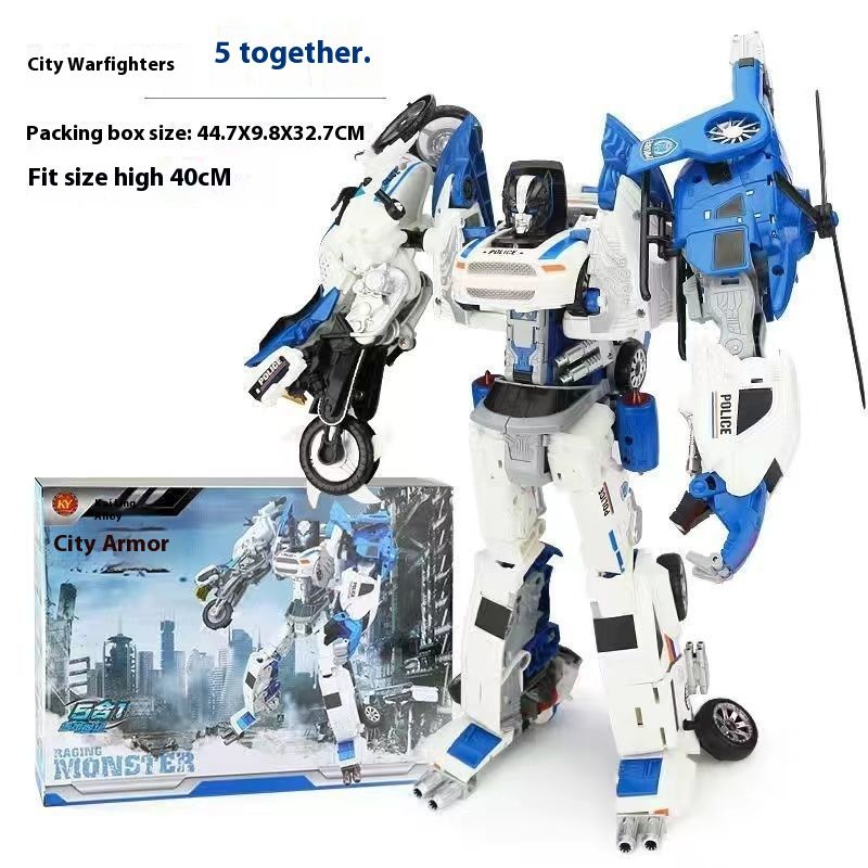 Kaiyu alaşım deformasyon beş gövdeli araba, elmas robot, ateş ejderhası rüzgar çocuk oyuncağı_voghion.com