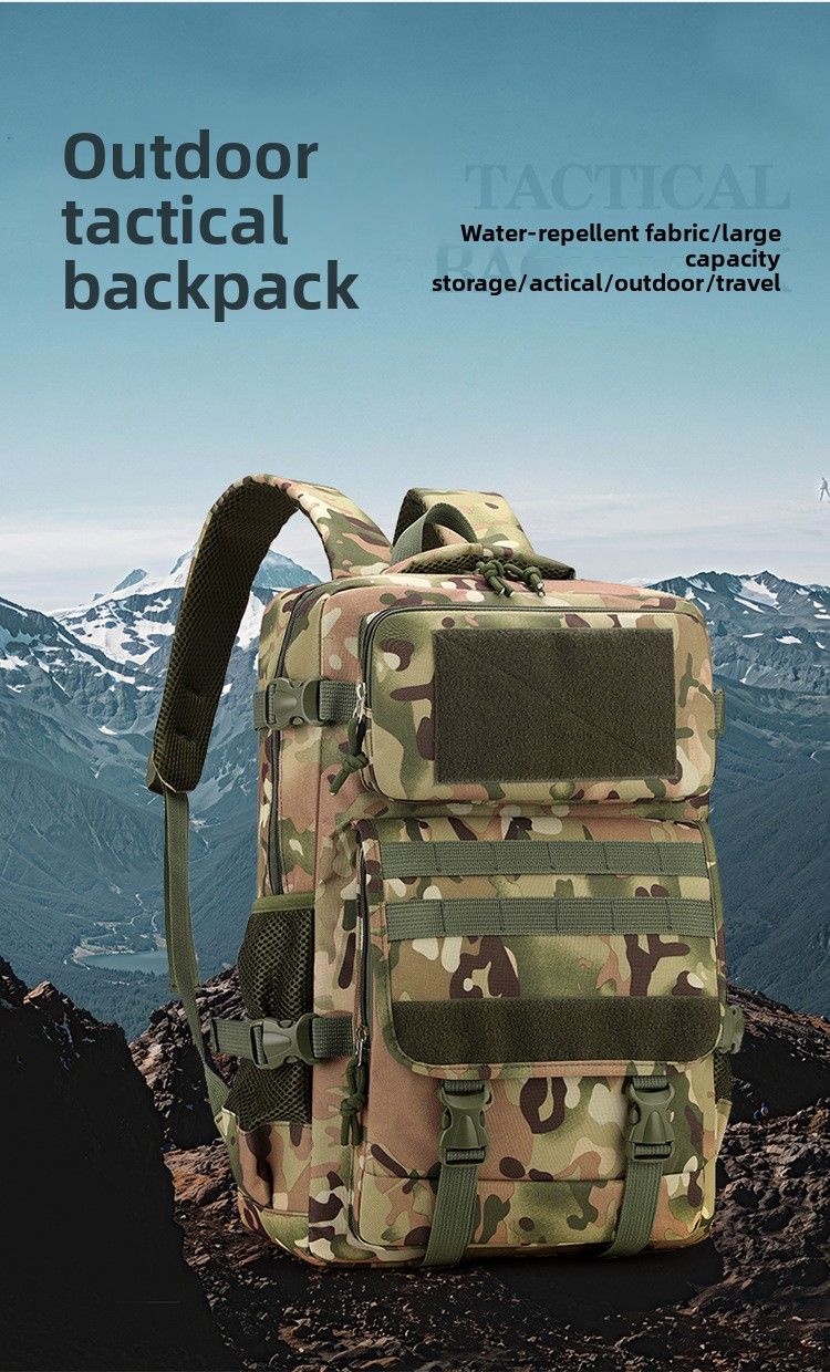 Mochila de montanhismo, nova mochila tática de grande capacidade, camuflagem simples e multifuncional para viagens ao ar livre_voghion.com