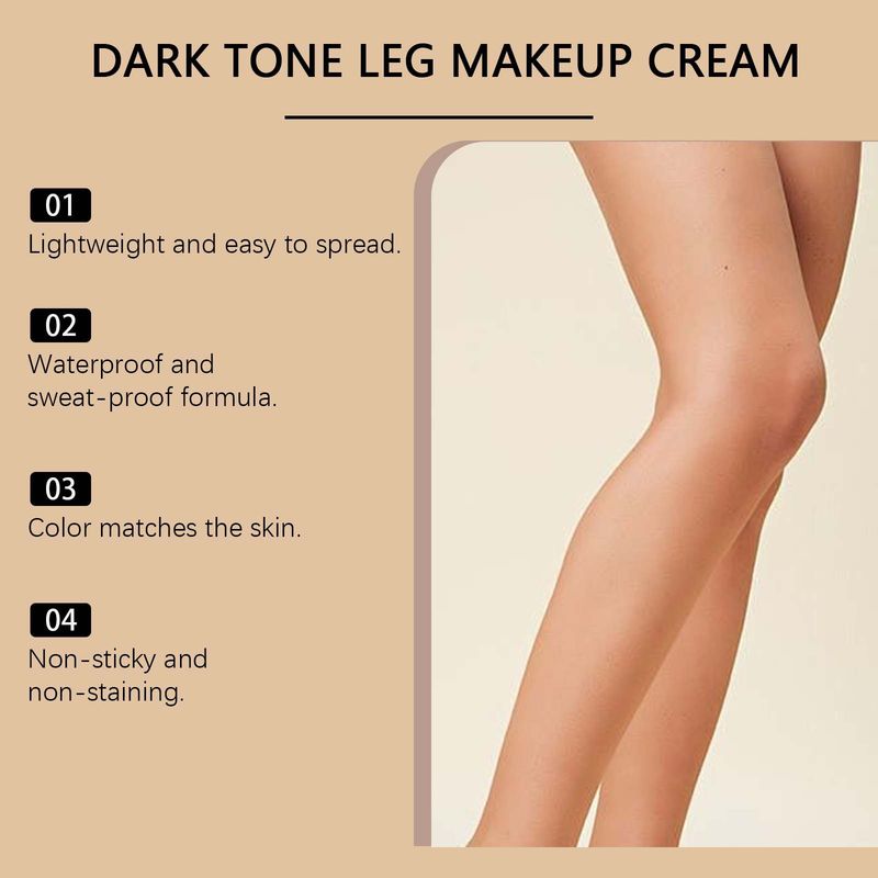 Fondotinta in crema OceAura Dark Skin Tone Concealer, colore naturale e uniforme delle gambe, leggero e non appiccicoso_voghion.com