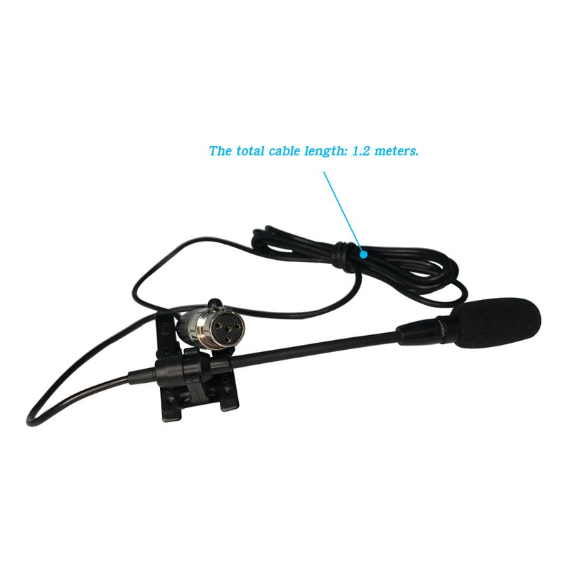 Regola l'angolazione Microfono a condensatore Lavalier Lapel con clip doppia in metallo Microfono a 4 pin per trasmettitore wireless Shure 4 pin XLR_voghion.com