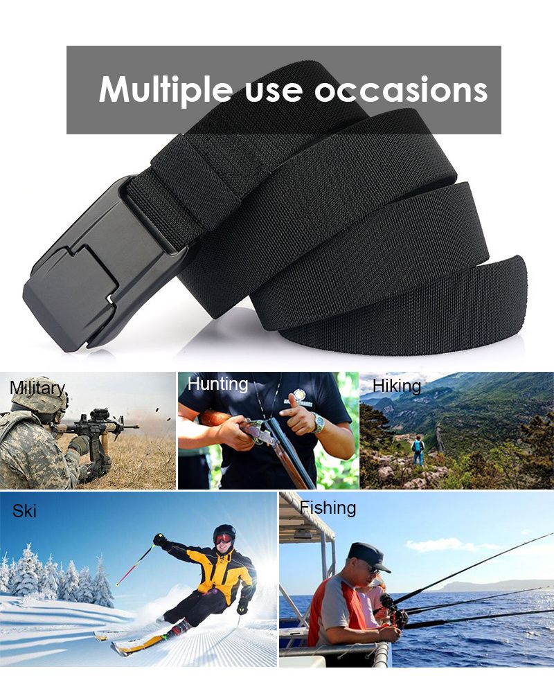 HOT New Stretch For Men and Women Hard Alloy Quick Release Buckle Strong Real Nylon Unisex Elastic Overalls Work Belt_voghion.com