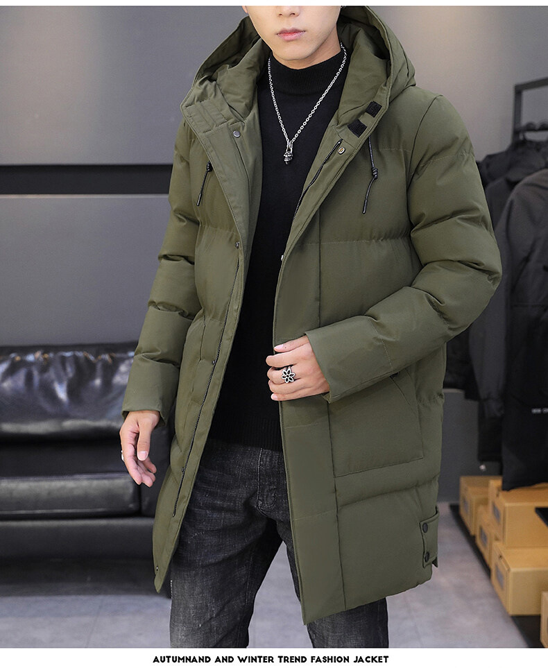 Giacca da coppia da uomo di media lunghezza con cappuccio in caldo piumino ispessito casual invernale in cotone oversize_voghion.com