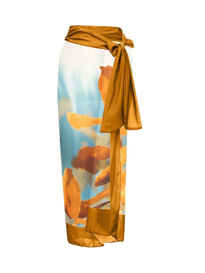 Maillot de bain deux pièces imprimé nouvelle version pour femme Maillot de bain jupe de hanche conservatrice_voghion.com