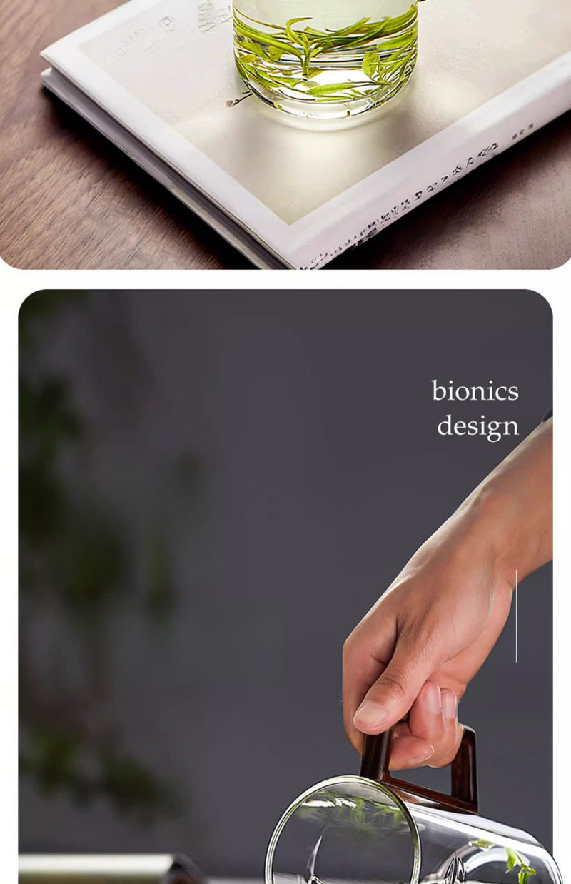 HEISOU Glass Teapot For Home Use, Crescent Filter Integrated Teapot, High-end Tea Divider, Fair Cup_voghion.com