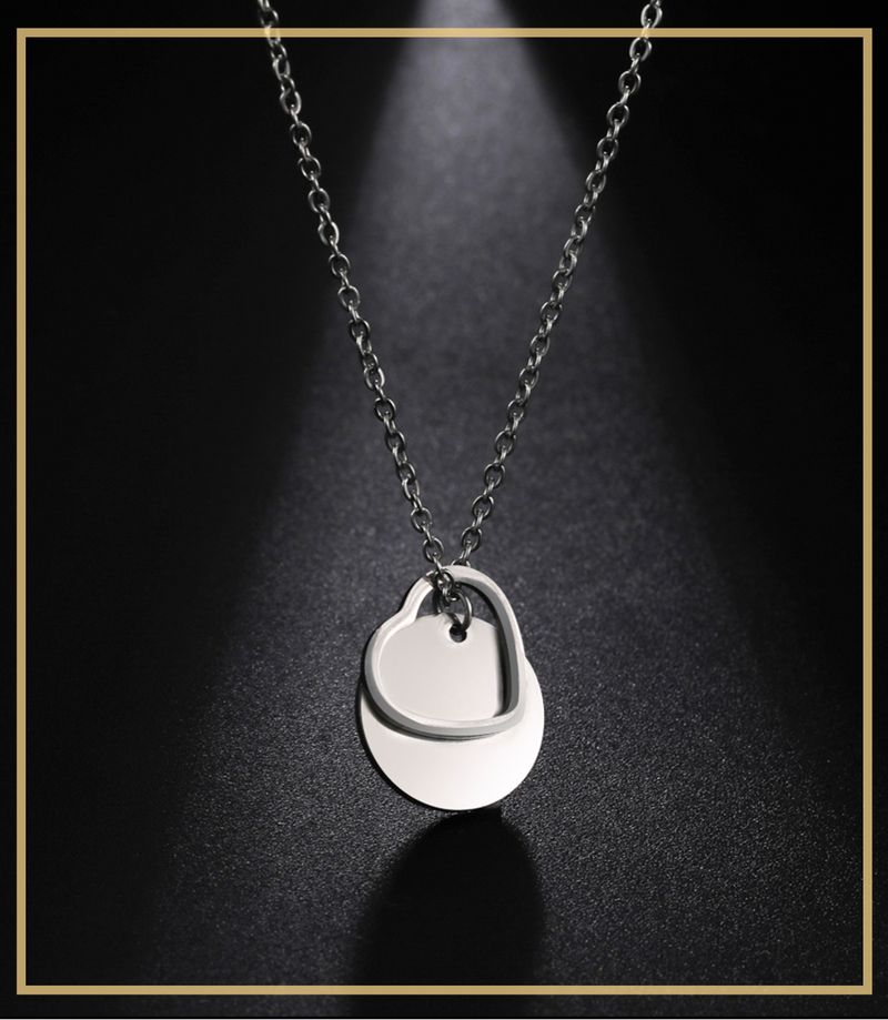 Skyrim Fashion Geometrische Ronde Hart Choker Ketting voor Vrouwen Roestvrij Staal Minimalistische Eenvoudige Sleutelbeen Halsketting_voghion.com