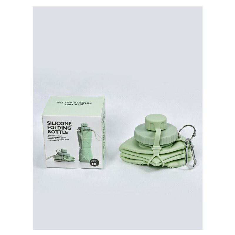 Faltbare Silikon-Wasserflasche, tragbar, auslaufsicher, Reise-Sportflasche, BPA-frei, faltbar, für Outdoor, Wandern, Camping, wiederverwendbar, leichte Flasche_voghion.com