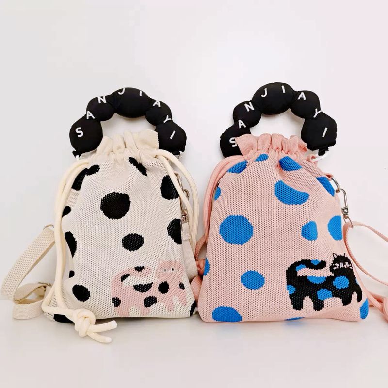 Korean And Japanese Style Handba Shoulder Crossbody Women's Small Versatile Knitted Eleant Cute Lucky Lunch Storae_voghion.com