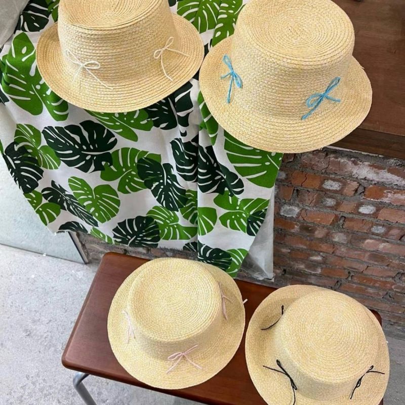 Cappello di paglia con fiocco per bambini, primavera ed estate, per viaggi e vacanze, con protezione solare, per il mare e il sole._voghion.com