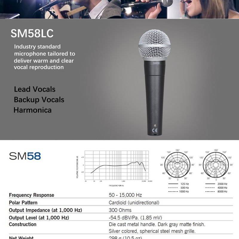 Legendary Vocal sm 58 SM 58LC Wired Dynamic Cardioid Microphone Sound Quality_voghion.com