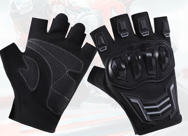 Summer Half-Finger Gloves For Men, Motorcycle Outdoor Riding Protective Anti-Slip Anti-Fall Breathable Wear-Resistant_voghion.com