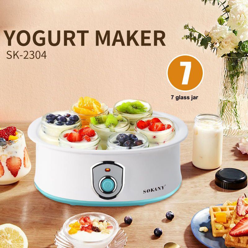 EU 7-Cup 1200ML Ice Cream Maker - Milkshake Jam Yogurt Pudding Machine_voghion.com