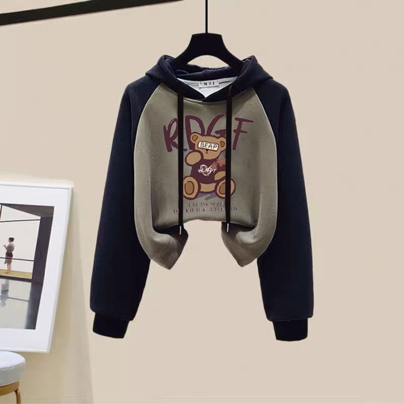 "Elegante set con felpa con cappuccio e pantaloni da jogging a contrasto - Pullover casual con stampa anime e pantaloni affusolati aderenti, comodo capo in poliestere per uomo e donna"_voghion.com