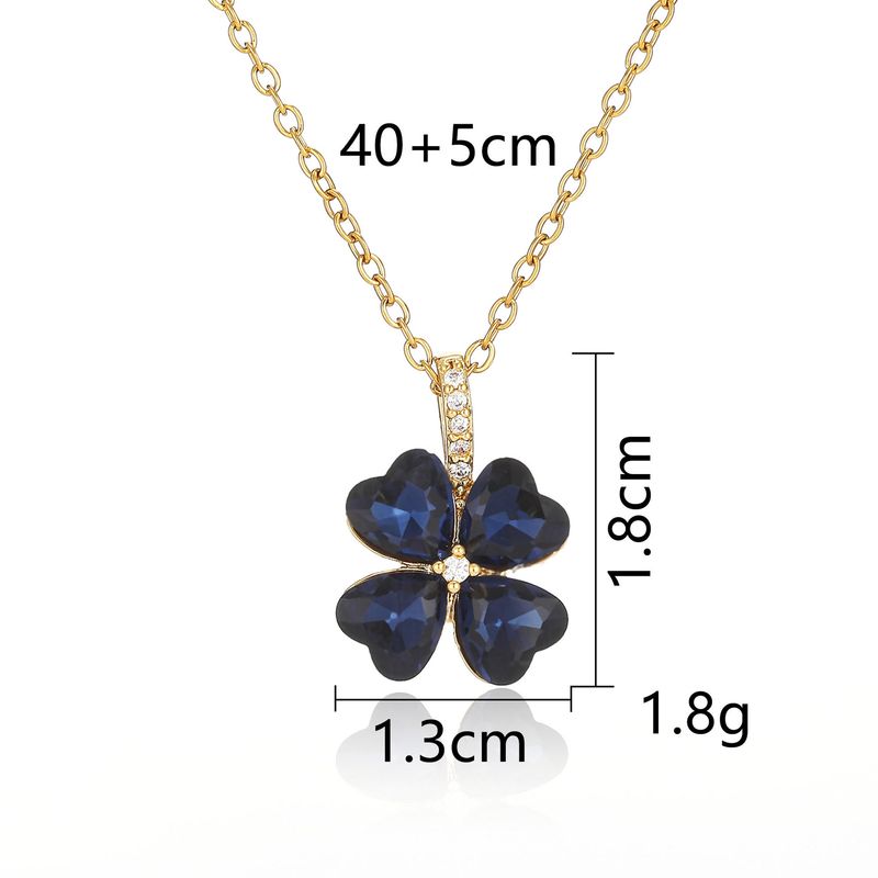 Vierbladige klaver ketting licht luxe sleutelbeen ketting titanium staal niet vervagend_voghion.com