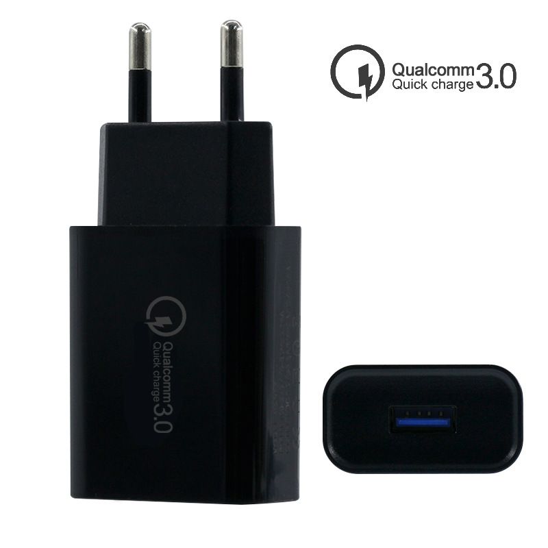 QC3.0-Adapter kompatibel mit Huawei FCP, passend für Samsung AFC, Xiaomi schneller schwarz-weißer USB2A-Ladekopf_voghion.com