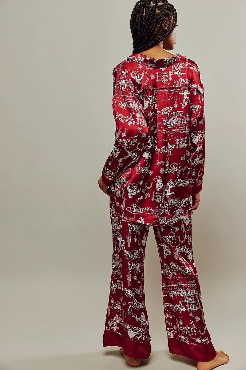 Damen Nachtwäsche Pyjamas Lose Home Kleidung Langarm Hemd Hosen Set Damenbekleidung_voghion.com