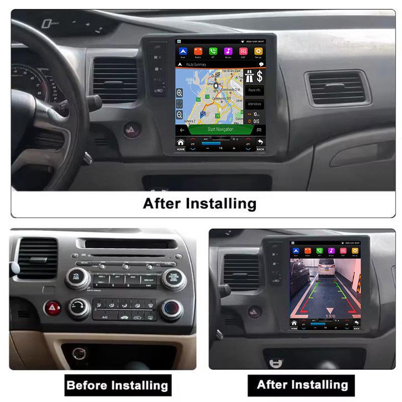 Gëeegent fir den Honda Civic Navigatiounssystem mat vertikalem Bildschierm Autoradio Multimedia Player_voghion.com