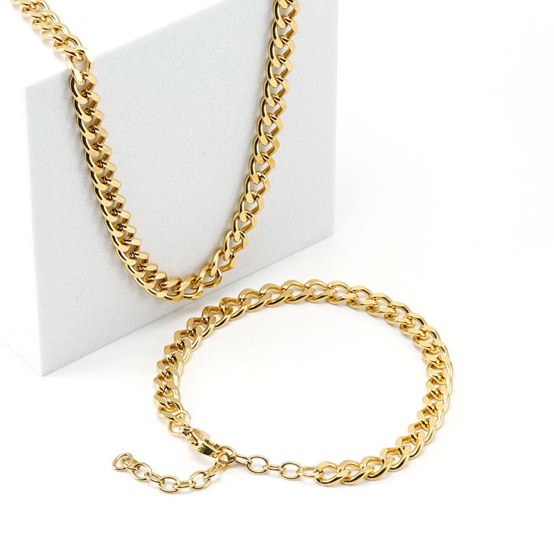 Roestvrijstalen Cubaanse persoonlijkheid Hip-Hop Titanium Stalen Armband Ketting Sieradenketting_voghion.com