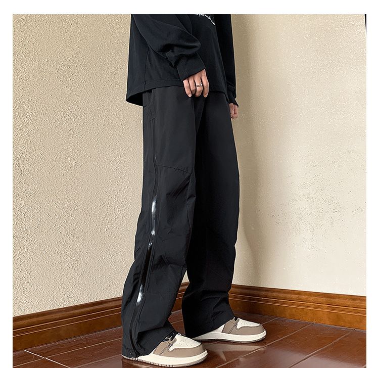 Pantaloni da lavoro funzionali in stile americano con cerniera per uomo, stili primaverili e autunnali, pantaloni da lavoro alla moda di High Street,_voghion.com