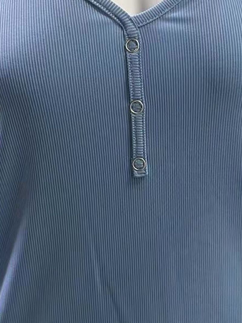 2025 New Women's Button Vest Solid Color V-neck Sleeveless T-shirt Top Creative Creation_voghion.com