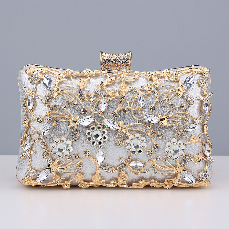 Borsa da sera tempestata di diamanti da donna, pochette versatile per banchetti e occasioni formali_voghion.com
