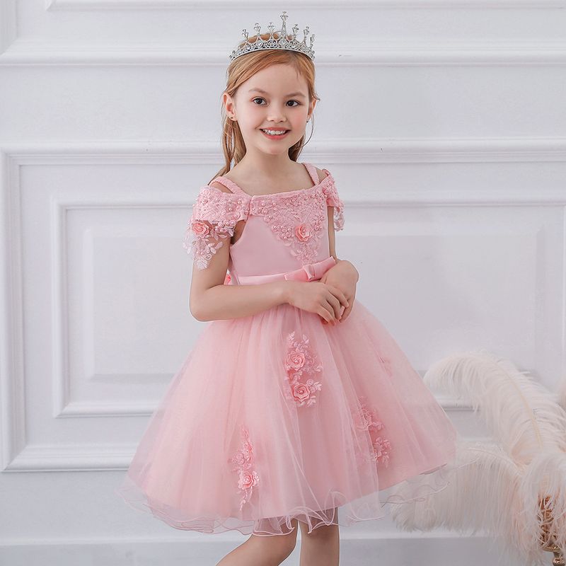 Babykleidung Mädchenkleid Kinderkleid Kleid CuHK Einreihiges, schulterfreies, mit Perlen besetztes Smoking-Laufstegkleid für Kinder_voghion.com