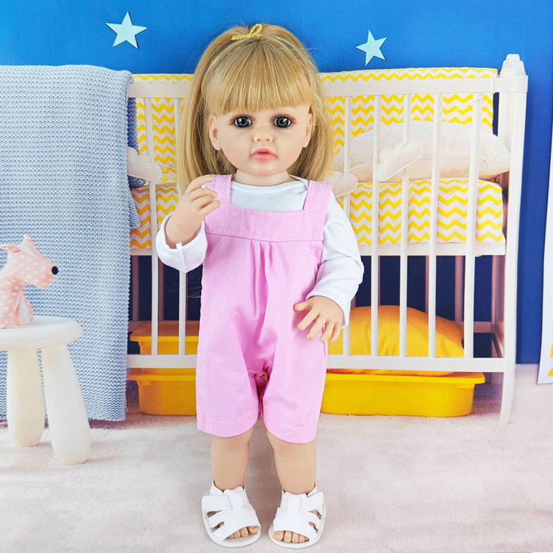 55cm Weiche Vinyl Raw Puppe Simulation Baby Spielzeug Mädchen Prinzessin Dress Up Blonde Puppe Geburtstag Geschenk_voghion.com