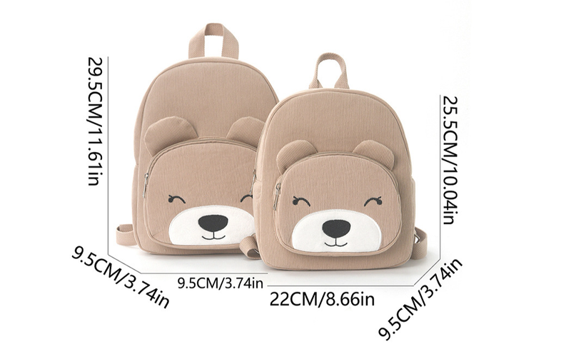 Feihong Cross Border Bear Rugzak Corduroy Basisschool Rugzak Mode Casual Rugzak Leuke Cartoon Pluche Tas_voghion.com