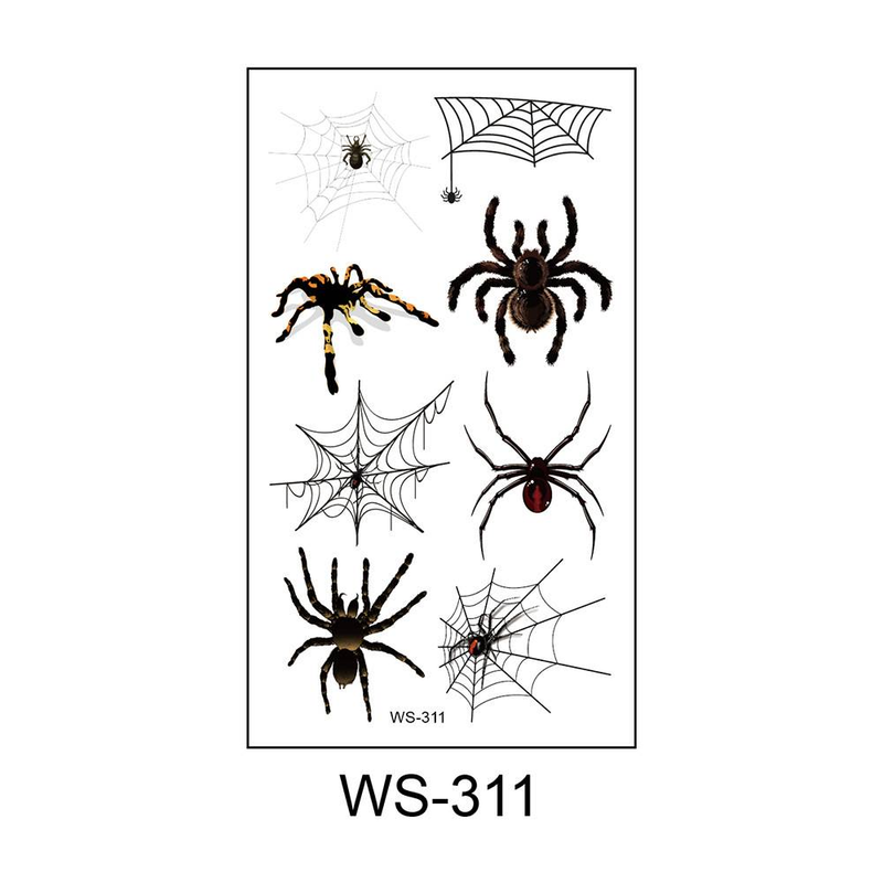 Accesorii tatuaje nou impermeabil transpirație amuzant 3D tridimensional păianjen tatuaj autocolant păianjen pânză de păianjen Halloween tatuaj autocolant_voghion.com