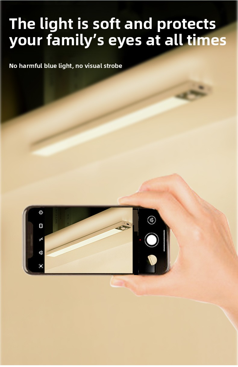 Luce LED per armadio con sensore di movimento - Luce notturna a proiezione magnetica wireless (accensione/spegnimento automatico, regolabile a 360°, bianco caldo/bianco freddo, IP54 impermeabile)_voghion.com