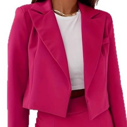 Elegant High-Waist Pencil Skirt Set – Slim Fit Office & Party Outfit In Solid Pink_voghion.com