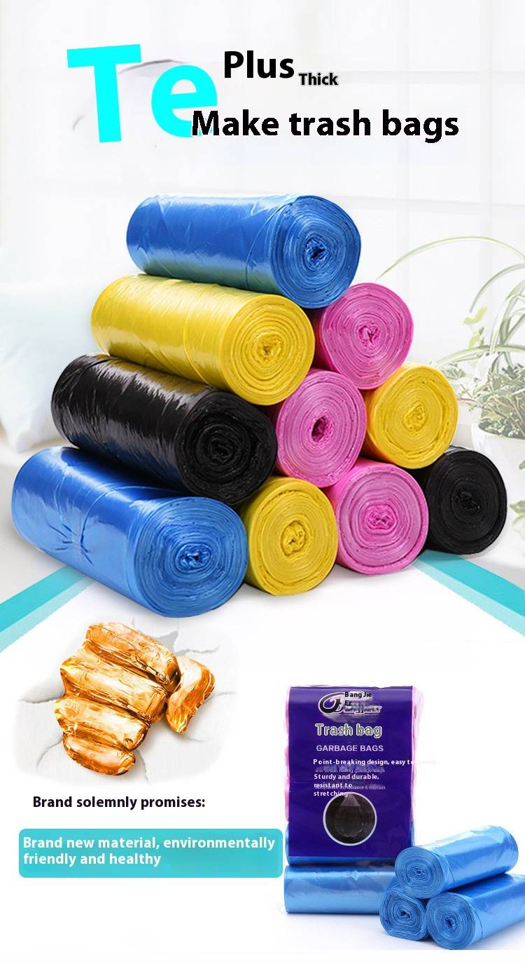 10 Rollen strapazierfähige Müllbeutel mit Kordelzug – 50 x 45 cm, extra dick, reißfest, Mehrzweck-Müllbeutel für Zuhause (Schwarz, 10 Rollen/100 Beutel)_voghion.com
