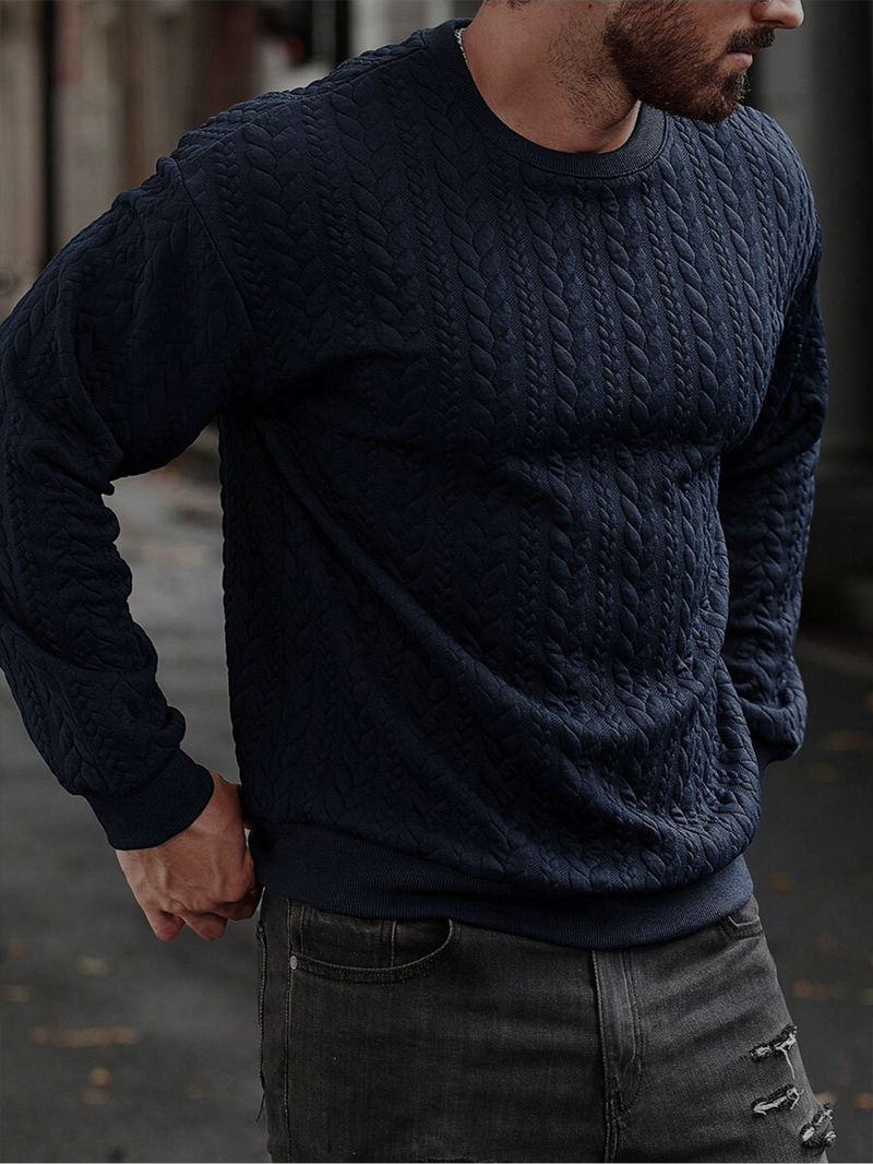 Nuovo maglione in maglia tinta unita da uomo - Essenziale per autunno/inverno con misto lana di prima qualità_voghion.com