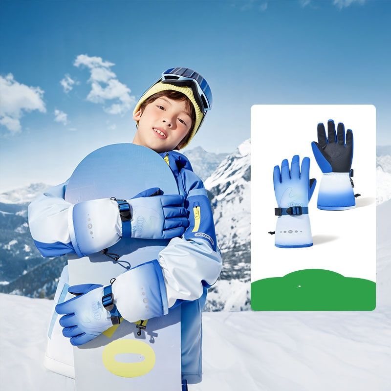 "Frostbite Fighters – Kids' Waterproof Ski Gloves (Unisex, M/L Sizes, Aurora Pink/Night Blue/Breeze Blue, Snow Grip Tech)"_voghion.com