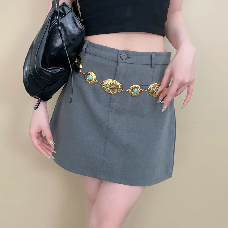 Chaîne de taille bohème en forme de cœur et de papillon pour femme, ceinture à pompon de style ethnique, design ancien, accessoire de mode polyvalent_voghion.com