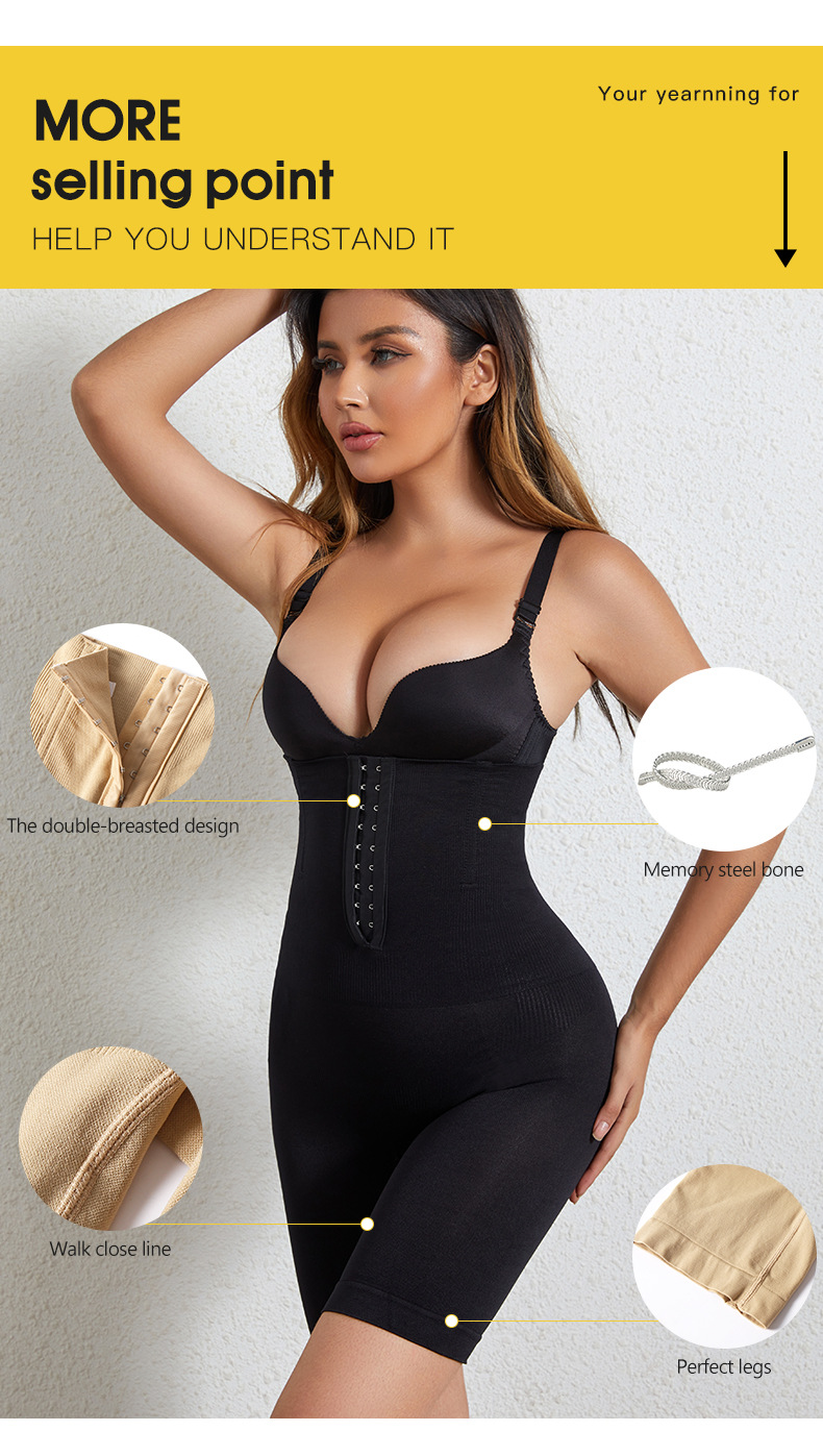 Women's abdominal pull-in pants High waist corset Shapewear breasted adjustment seamless flat Angle hip-lifting waist corset pants_voghion.com