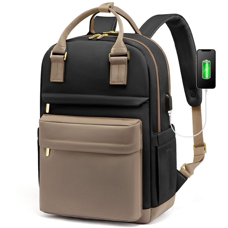 Women's Fashion Backpack Large Capacity Usb Laptop Backpack Portable Travel Bag Schoolbag_voghion.com