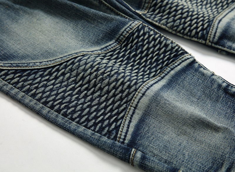 Jeans, Herren Fahrrad Knieschützer, Nostalgische Motorradjeans, Slim Fit, Trendy Herren_voghion.com