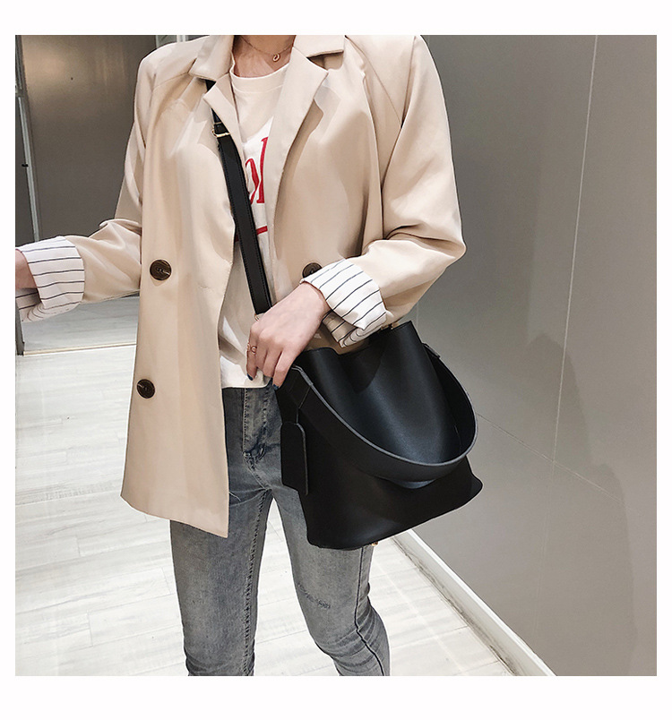 Baobao Women's 2024 New Fashion Shoulder Bag Simple and Casual Versatile Handheld Crossbody Women's Bag Large Capacity Retro Style Bucket Bag_voghion.com