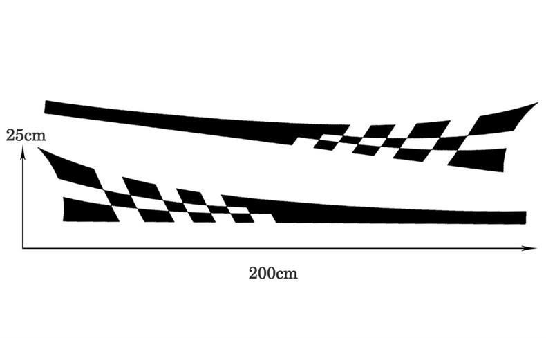 Body Waistline Side Skirt Stripes Decals Full Car Stickers_voghion.com