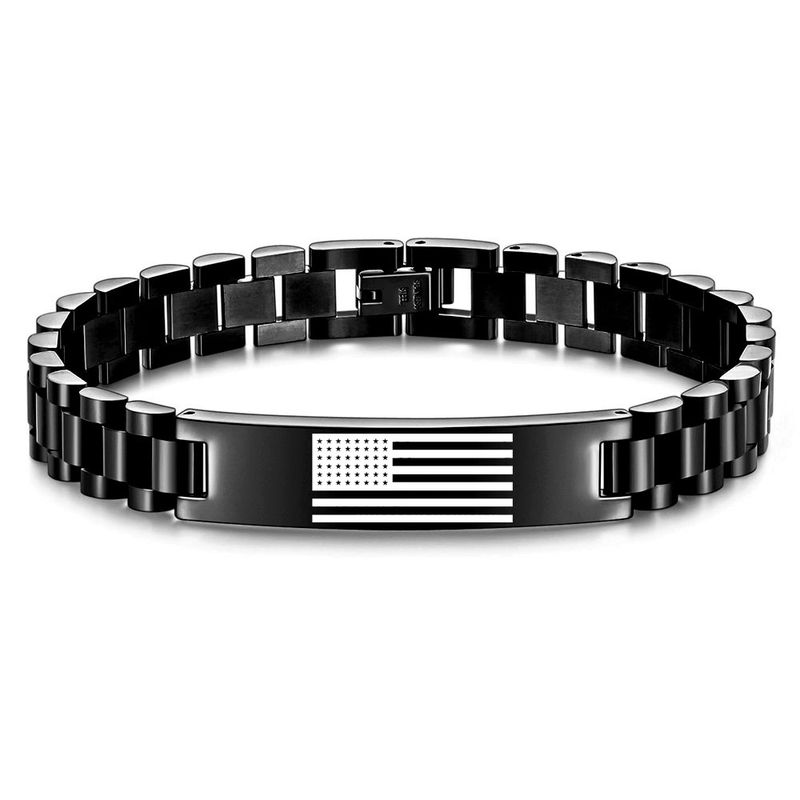 Herrenarmband aus Edelstahl mit amerikanischer Flagge – patriotisches Herz-Design, langlebig, 10 mm breit, Unisex-Geschenk für Weihnachten, Reisesouvenir und Alltagskleidung_voghion.com