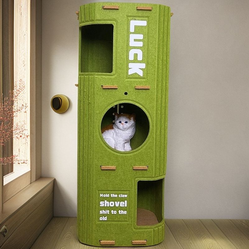 Scratching Board Climbing Frame Toy Anti-Scratch Sofa Protector Durable Non-Shedding Cat Integrated Vertical Bed_voghion.com