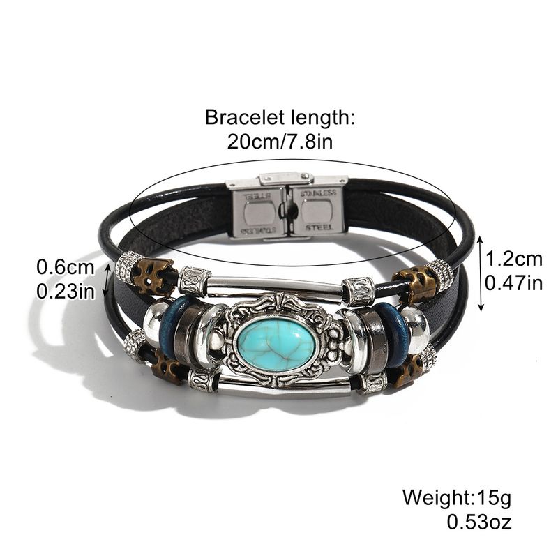 Bracciale da uomo in pelle in stile etnico, molto venduto_voghion.com