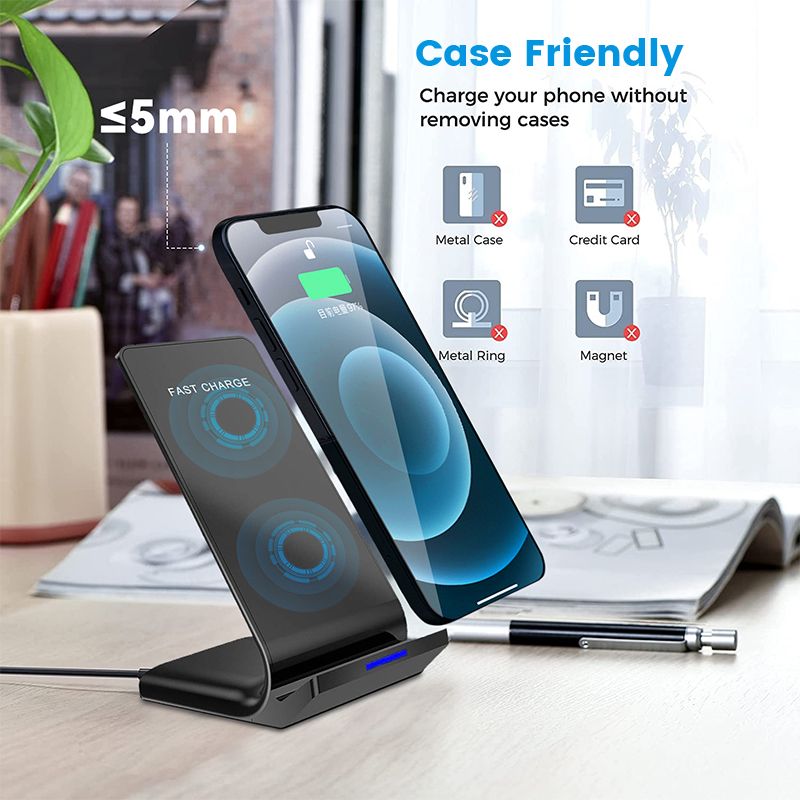 30W Qi Wireless Charger Stand Fast Charging Dock Station For IPhone 13 12 11 Pro X XS Max XR Samsung S20 S10 Xiaomi_voghion.com