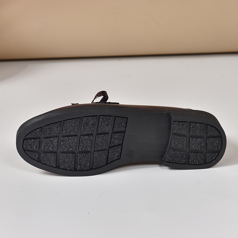 Women's Solid Color Elegant Loafers, Slip On Comfy Soft Sole Platform Shoes, Bowknot Decor Low-top Shoes_voghion.com