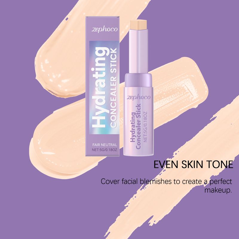 Zephoco Elfenbeinweißer Concealer, natürlich feuchtigkeitsspendend, leicht, für das Gesicht, Highlighter-Kontur, lang anhaltender Make-up-Stick_voghion.com