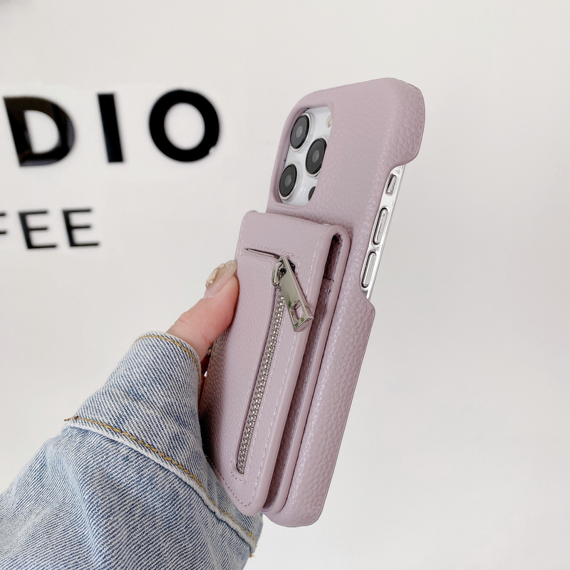 Mobile phone case for iPhone15 mobile phone case Apple 14pro max flip zipper card holder mobile phone case 13/12 women_voghion.com