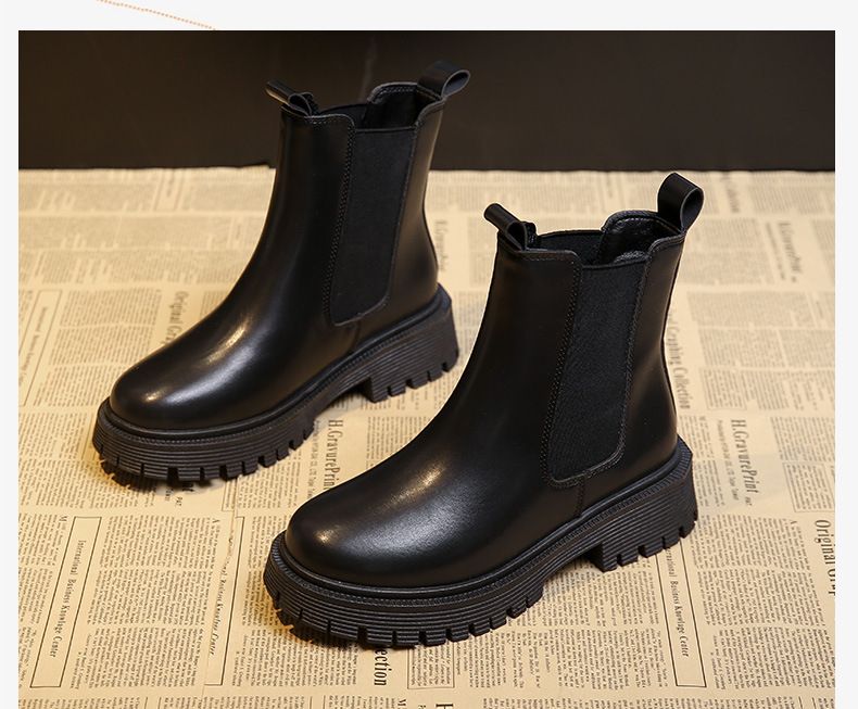 Thick Soled Martin For Women's Autumn 2024 New Hiking Boots Elevated Casual Boots Trend_voghion.com