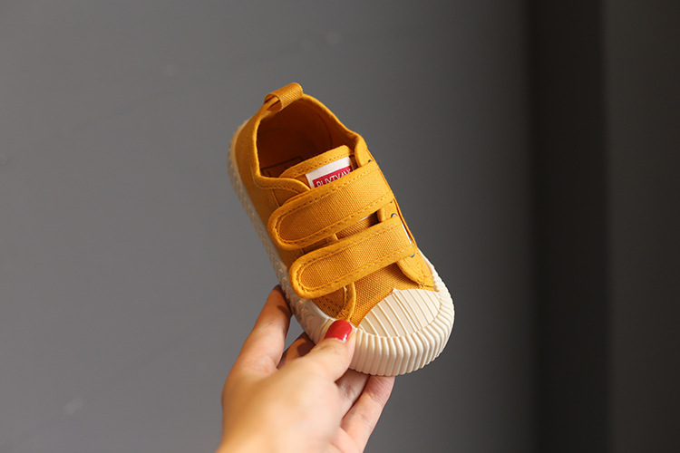 Kinder schuhe Candy farbe low top kinder leinwand schuhe Klett_voghion.com